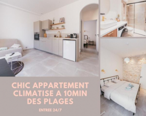 Chic T2 climatisé proche plages